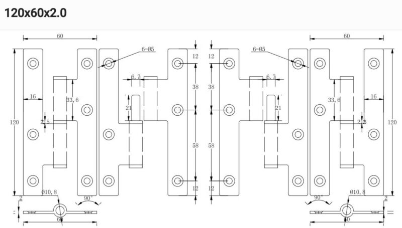 STAINLESS STEEL ''H'' HINGES No.120 - Image 2