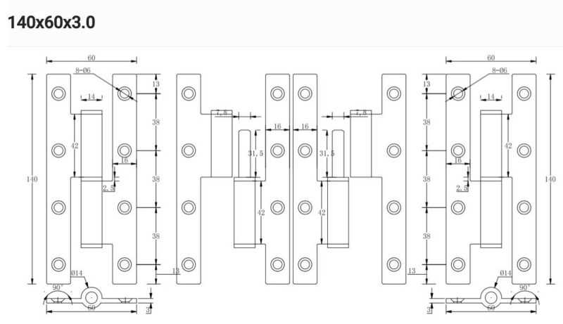 STAINLESS STEEL ''H'' HINGES No.140 - Image 2