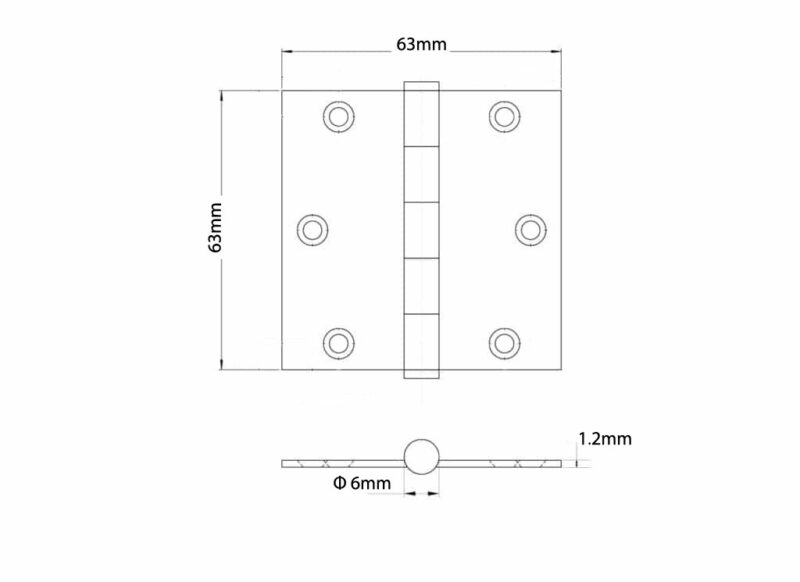 HEAVY DUTY SQUARE HINGES 2.5 "x 2.5" - Image 2