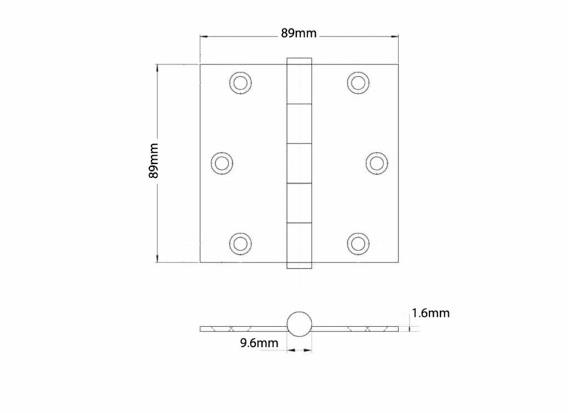 HEAVY DUTY SQUARE HINGES 3.5″x 3.5″ - Image 2