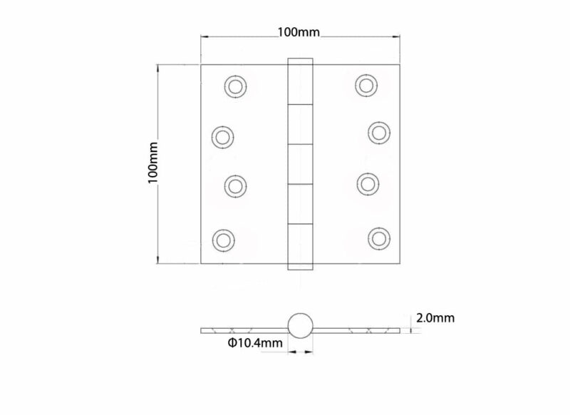 HEAVY DUTY SQUARE HINGES 4.0″x 4.0″ - Image 2