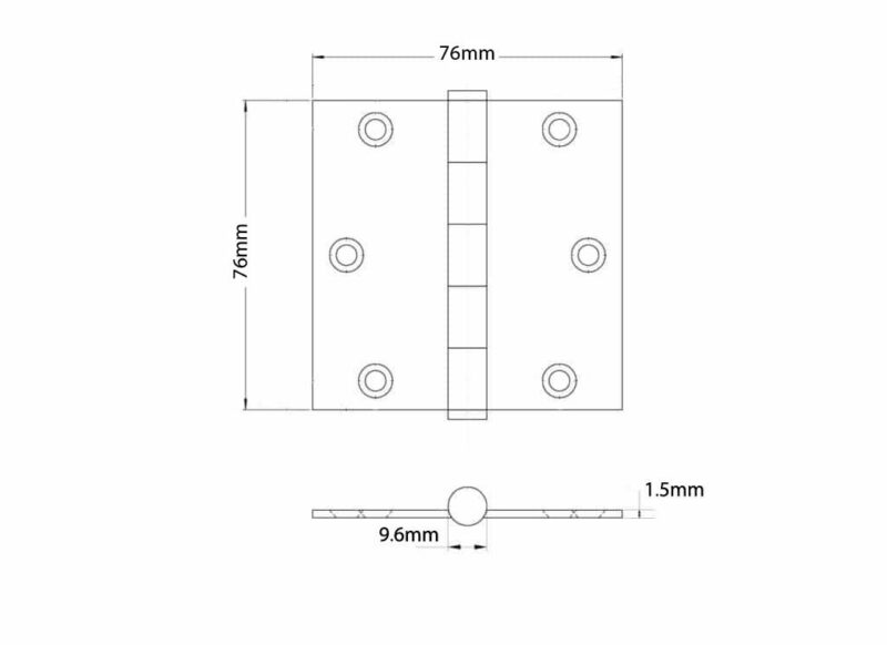 HEAVY DUTY SQUARE HINGES 3.0 "x 3.0" - Image 2